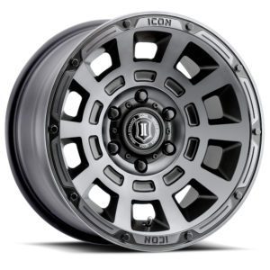 TUNDRA (17×8.50) 4 THRUST SMOKED SATIN BLACK TINT 5×150 +25 Offset