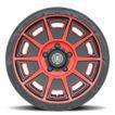 JK/JL/JT (17×8.50) 5 x VICTORY SATIN BLACK WITH RED TINT 5×5 -6 OFFSET - Image 3
