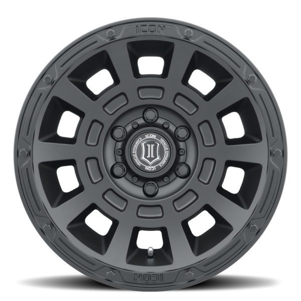 JK/JL/JT (17×8.50) 5 x THRUST SATIN BLACK 5×5 -6 OFFSET