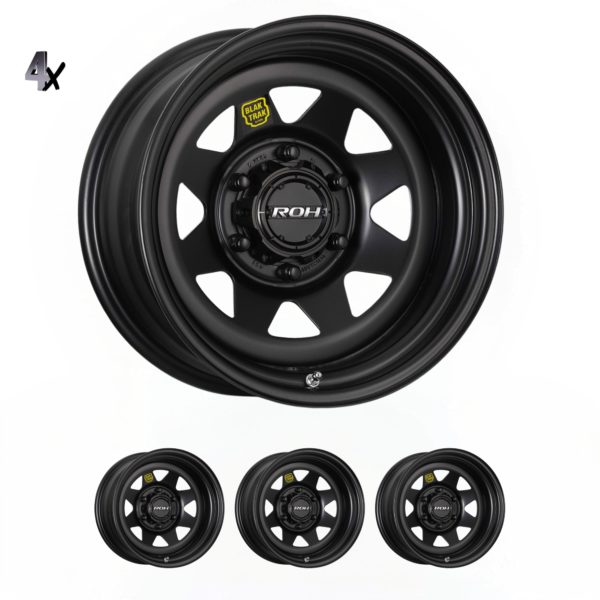 Hilux (17X9) 4x Blak Trak Steel wheels (6/139.7) +18 OFFSET