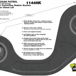 Y61 PICKUP 2000+ BUSHING KIT WITH OFFSET RADIUS ARM BUSHINGS