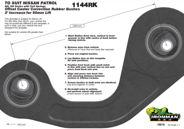 Y60 RUBBER CASTER CORRECTION – 2° OFFSET