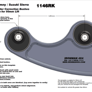 SUZUKI JIMNY SN413 (1999-2018) RUBBER CASTER CORRECTION – 2° OFFSET