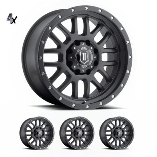 BRONCO (17×8.50) 4x ALPHA BLACK WITH BLACK RING 6×5.5″ (0 OFFSET)
