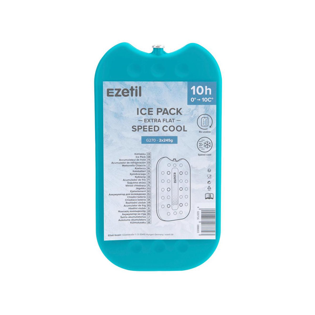 Ice Pack Extra Flat Speed Cool (Pack of 2, 245 g, Blue)