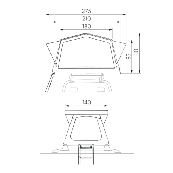Dometic TRT 140 AIRInflatable rooftop tent