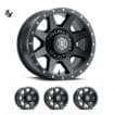 RAM 2500 (17x8.50) 4 x SATIN BLACK REBOUND HD 8x6.5 +13 OFFSET