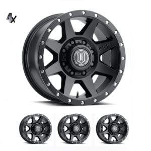 RAM 2500 (17×8.50) 4 x SATIN BLACK REBOUND HD 8×6.5 +13 OFFSET