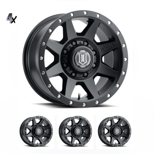 RAM 2500 (17×8.50) 4 x SATIN BLACK REBOUND HD 8×6.5 +13 OFFSET