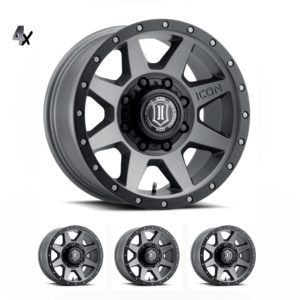 SILVERADO/SUBURBAN/SIERRA 2500HD  (17×8.50) 4 x TITANIUM REBOUND HD 8×6.5 +13 OFFSET