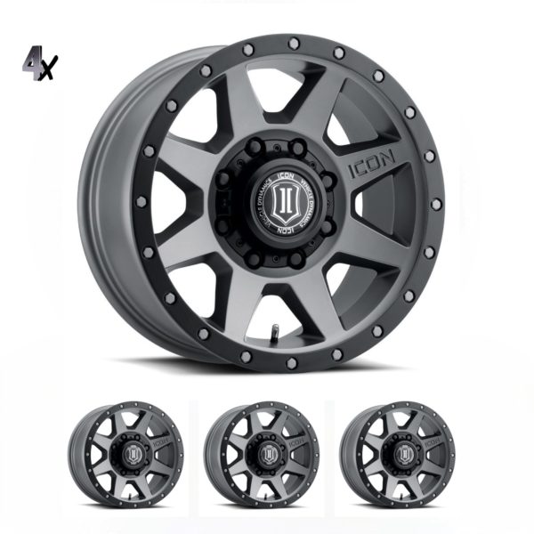 RAM 2500 (17×8.50) 4 x TITANIUM REBOUND HD 8×6.5 +13 OFFSET