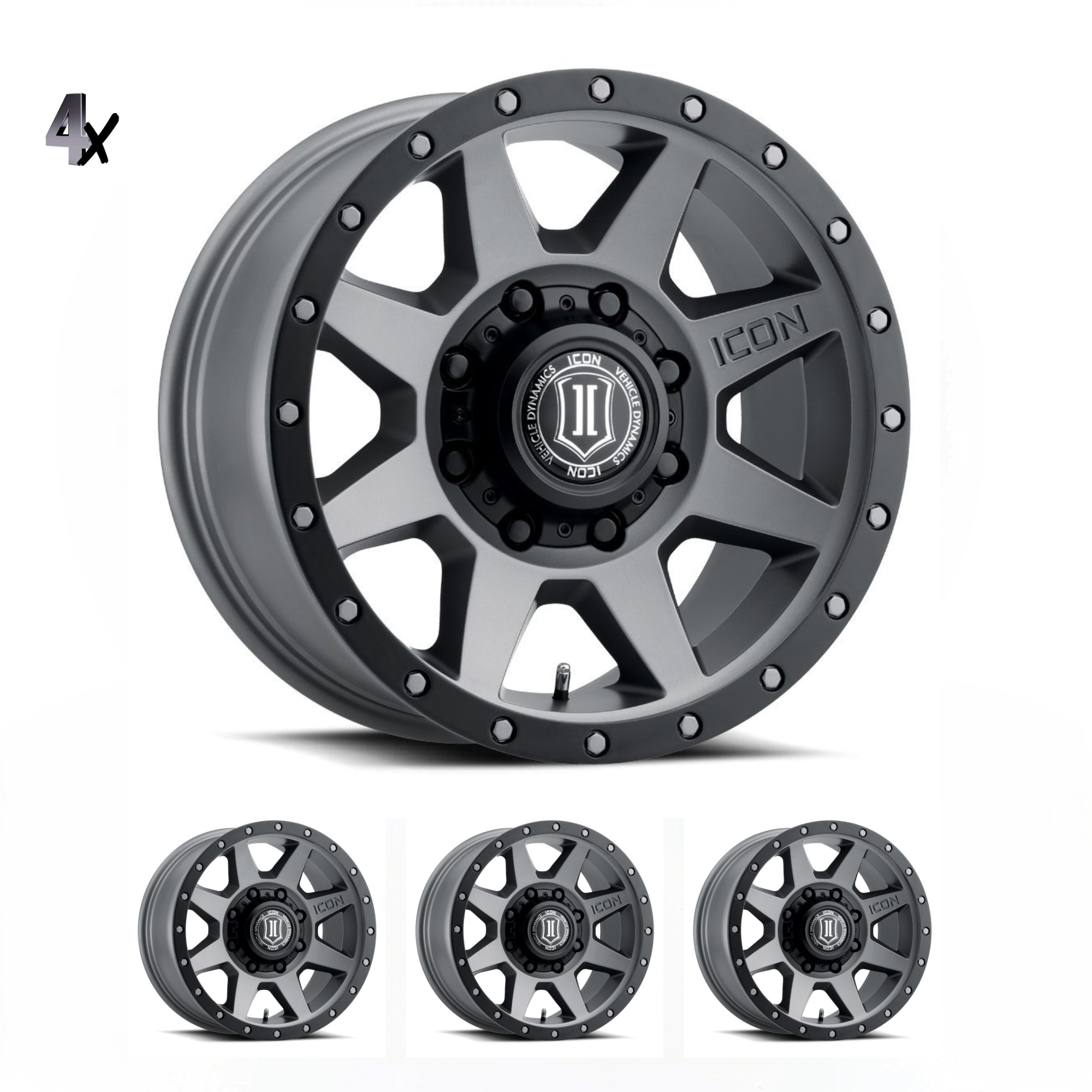 SILVERADO/SUBURBAN/SIERRA 2500/3500HD (18×9) 4x REBOUND HD TITANIUM 8×170 +6 OFFSET