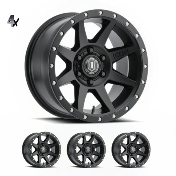 (17×8.50) 4x REBOUND SATIN BLACK 6×5.5″ (0 OFFSET)