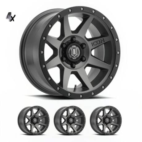 (17×8.50) 4x REBOUND TITANIUM 6×5.5″ (0 OFFSET)