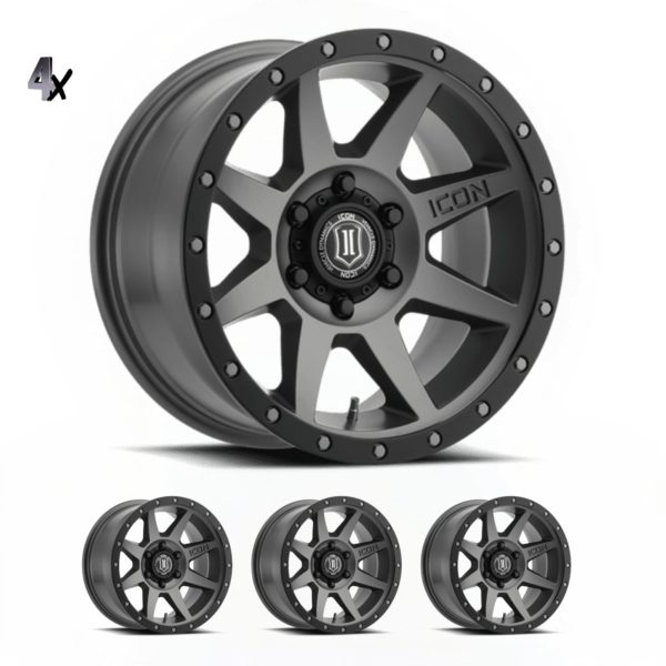 (17×8.50) 4x REBOUND TITANIUM 6×5.5″ (0 OFFSET)