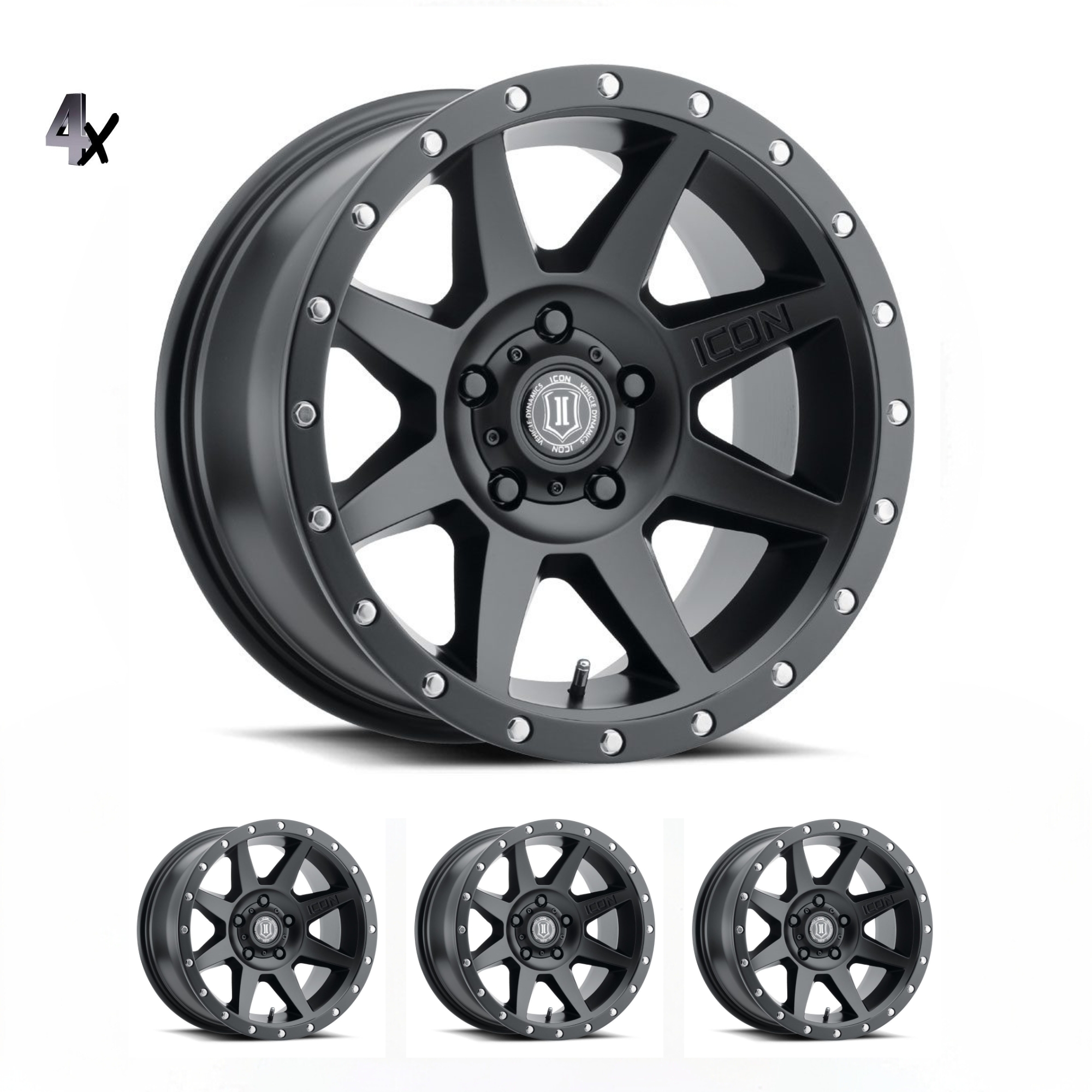 RAM 1500 (17×8.50) 4 x REBOUND SATIN BLACK 5×5.5 (0 OFFSET)