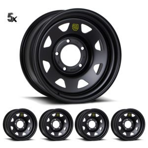 LC80 (16X8) 5x Blak Trak Steel wheels (6/139) -22 OFFSET