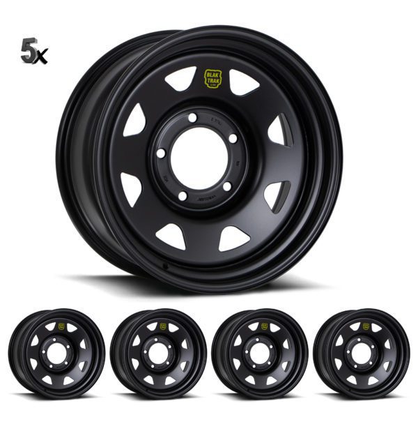 LC80 (16X8) 5x Blak Trak Steel wheels (6/139) -22 OFFSET