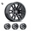LC300 (17x8.5) 4x VECTOR6 Satin Black 6x5.5 +25 OFFSET