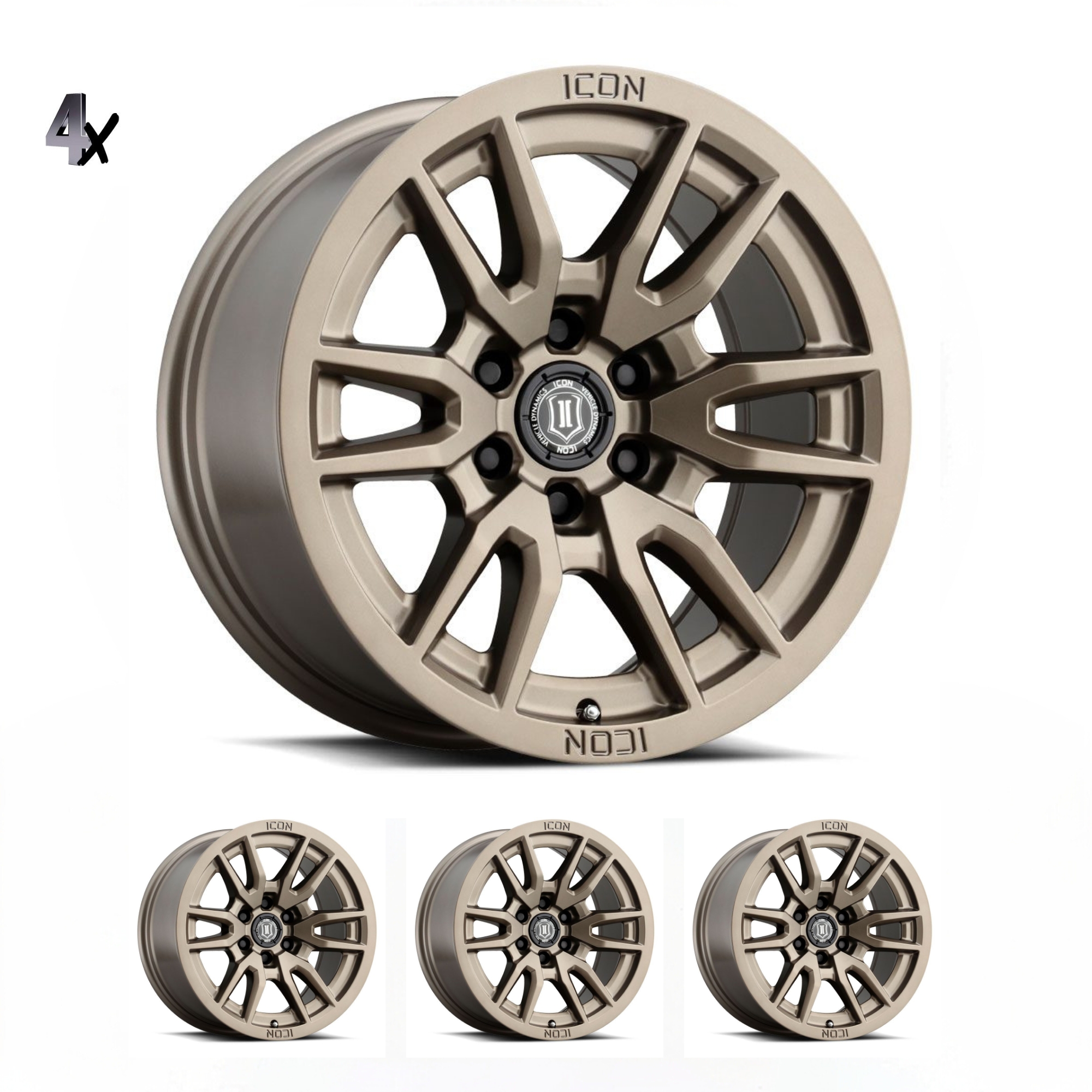 (17×8.50) 4x VECTOR6 BRONZE 6×5.5″ (0 OFFSET)