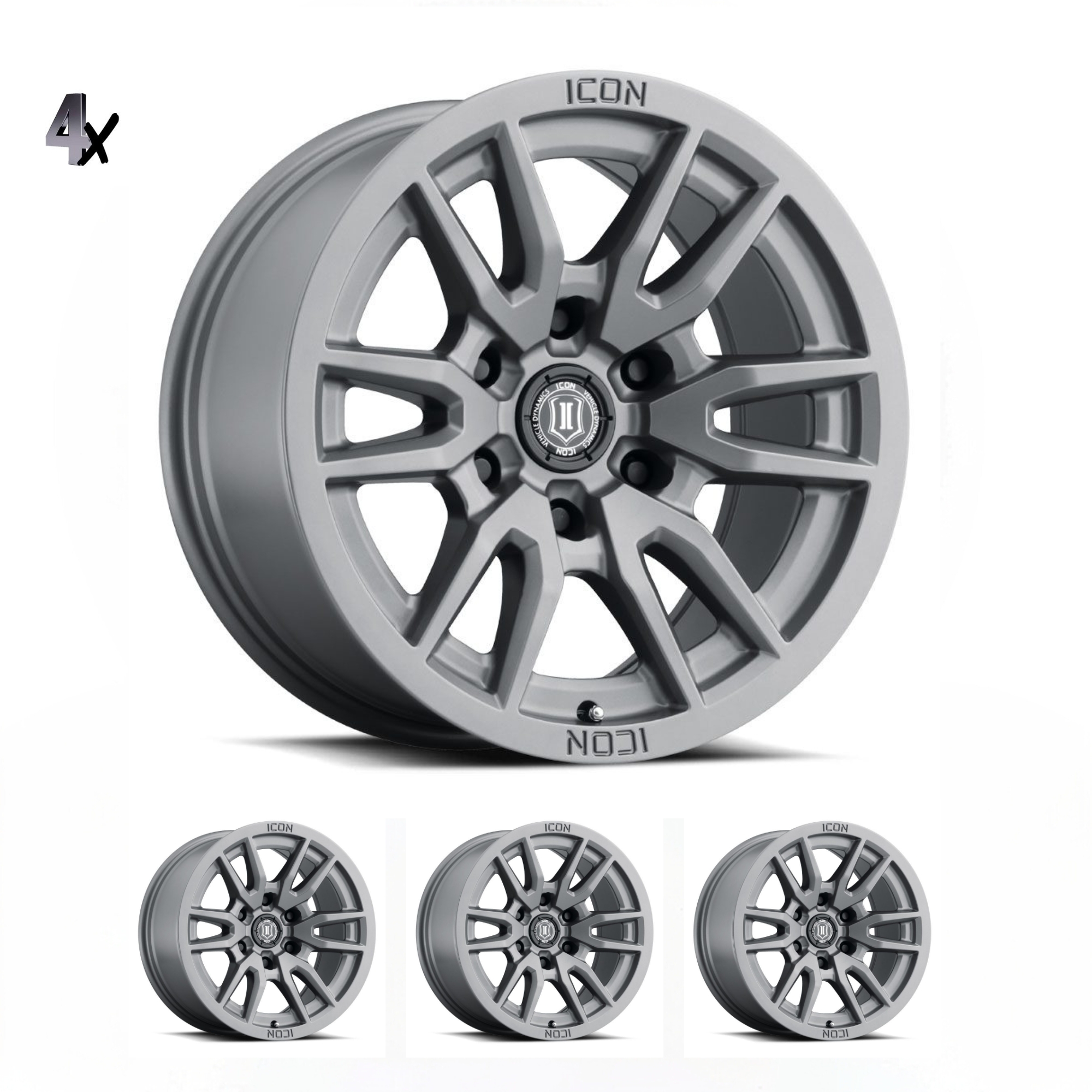 Ranger/Everst/Poer/Triton L200 (17×8.5) 4x VECTOR6 TITANIUM 6×5.5 +25 OFFSET