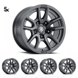 JK/JL/JT (17×8.50) 5 x VECTOR5 SATIN BLACK 5×5 -6 OFFSET