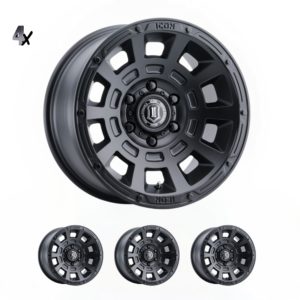 Tundra (17×8.50) 4 THRUST SATIN BLACK SIX SPEED 5×150 +25 Offset