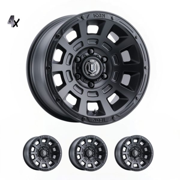 LC100/LC200/LX470/LX570 (17×8.50) 4 THRUST SATIN BLACK SIX SPEED 5×150 +25 Offset