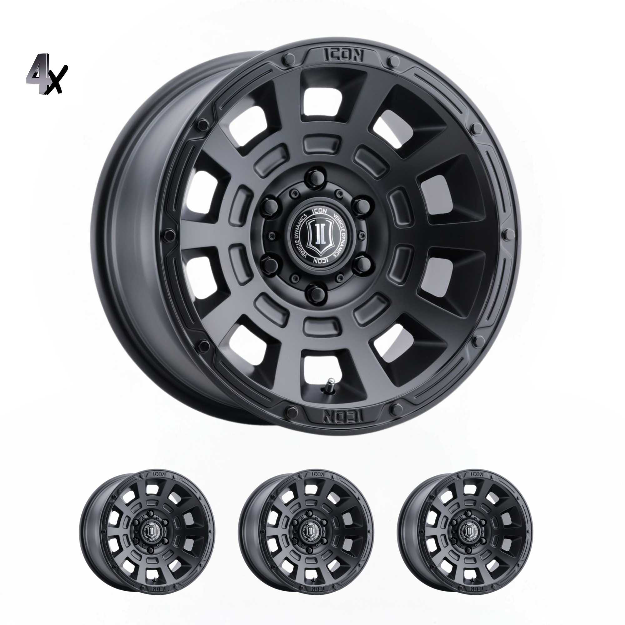 Tundra (17×8.50) 4 THRUST SATIN BLACK SIX SPEED 5×150 +25 Offset