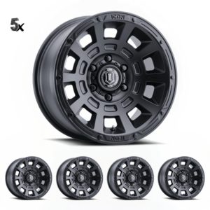 JK/JL/JT (17×8.50) 5 x THRUST SATIN BLACK 5×5 -6 OFFSET