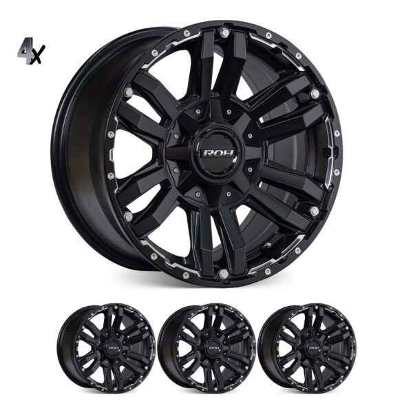 Prado 250 (18X9) 4x MATT BLACK VAPOUR WHEELS (6/139) +30 OFFSET