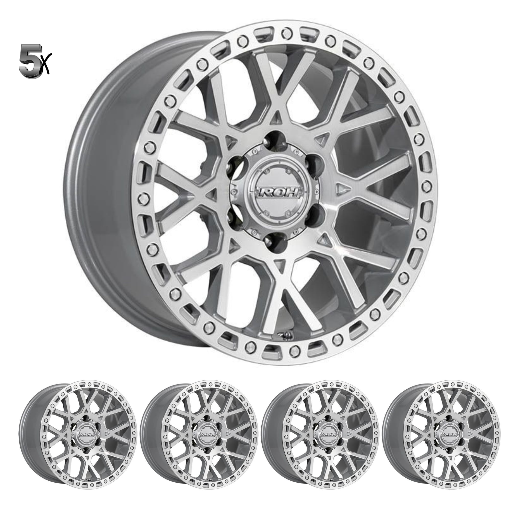 FJ (17X9) 5x FULL MACHINED CRAWLER WHEELS (6/139) +12 OFFSET