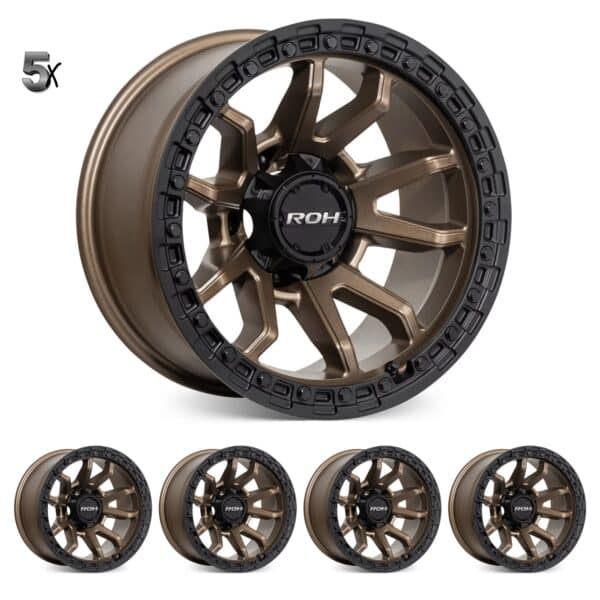 LC71/LC76/LC78/LC79 (17X9) RAID 5 MATT BRONZE 5x ALLOY WHEELS (5/150) -12 / -59
