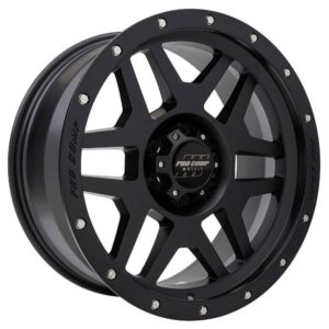 Pro Comp 41 Series Phaser, 17×9 Wheel with 6 on 5.5 Bolt Pattern – Satin Black with Stainless Steel Bolts
