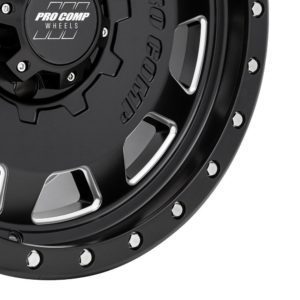 Pro Comp 60 Series Hammer, 17×9 Wheel with 6×5.5 Bolt Pattern – Satin Black Milled