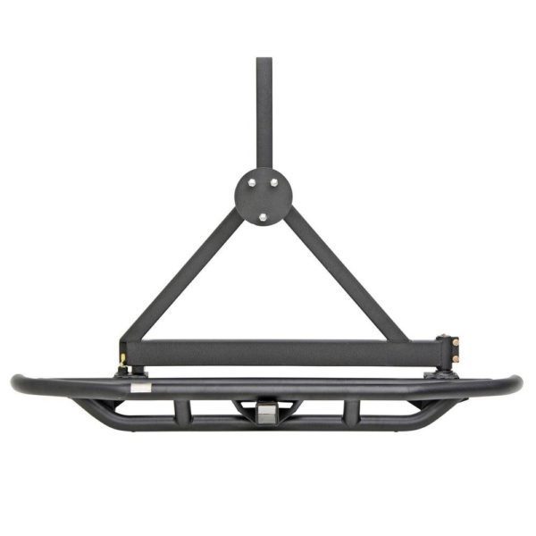Jeep Wrangler TJ/YJ SRC Rear Bumper and Tire Carrier with Receiver Hitch (Black)