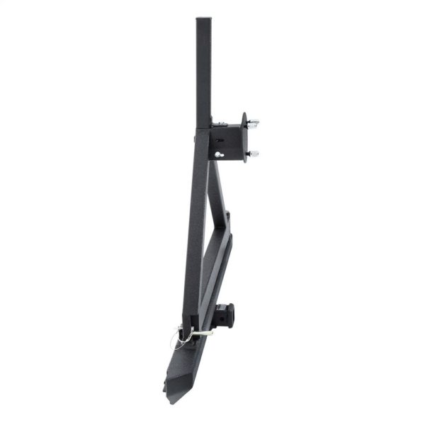 CLASSIC ROCK CRAWLER REAR BUMPER AND TIRE CARRIER WITH RECEIVER HITCH (BLACK)