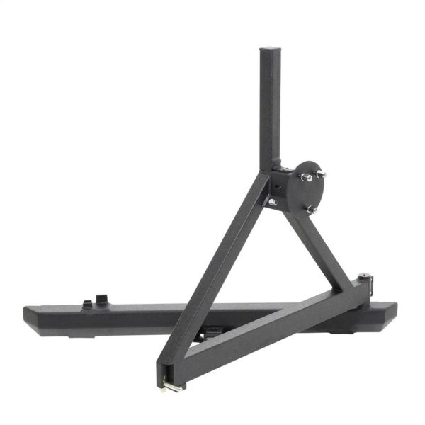 CLASSIC ROCK CRAWLER REAR BUMPER AND TIRE CARRIER WITH RECEIVER HITCH (BLACK)