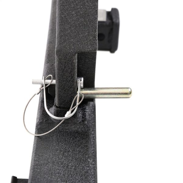 CLASSIC ROCK CRAWLER REAR BUMPER AND TIRE CARRIER WITH RECEIVER HITCH (BLACK)