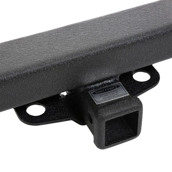 CLASSIC ROCK CRAWLER REAR BUMPER AND TIRE CARRIER WITH RECEIVER HITCH (BLACK)