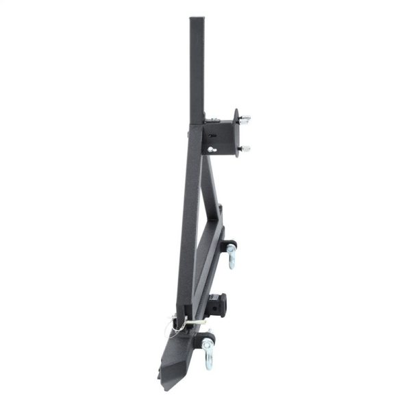 CLASSIC ROCK CRAWLER REAR BUMPER AND TIRE CARRIER WITH RECEIVER HITCH AND D-RING MOUNTS (BLACK)