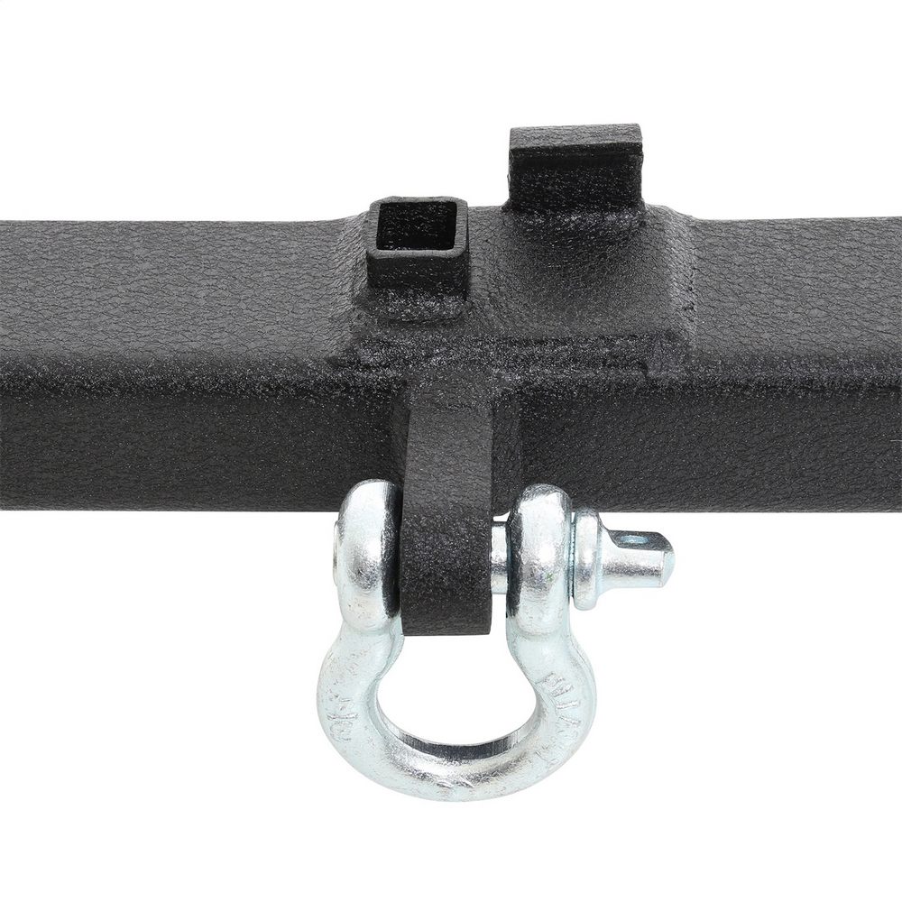 CLASSIC ROCK CRAWLER REAR BUMPER AND TIRE CARRIER WITH RECEIVER HITCH AND D-RING MOUNTS (BLACK)