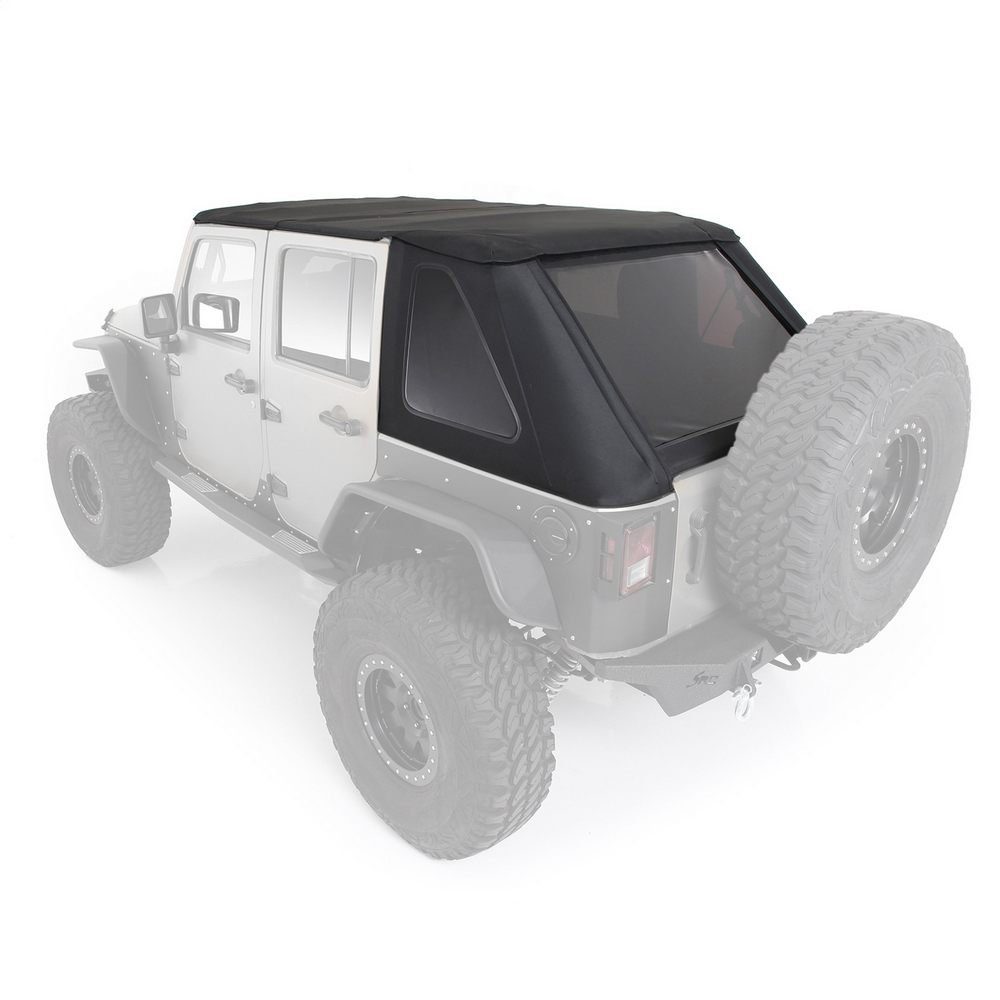 Jeep Wrangler JK 4 Dr Bowless Combo Top With Tinted Windows and No Door Uppers (Black Diamond)