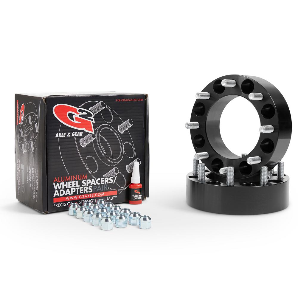 CHEVY/GMC 2500HD G2 8×6.5 Inch GM Bolt Pattern with 2″ Wheel Spacers (Black)