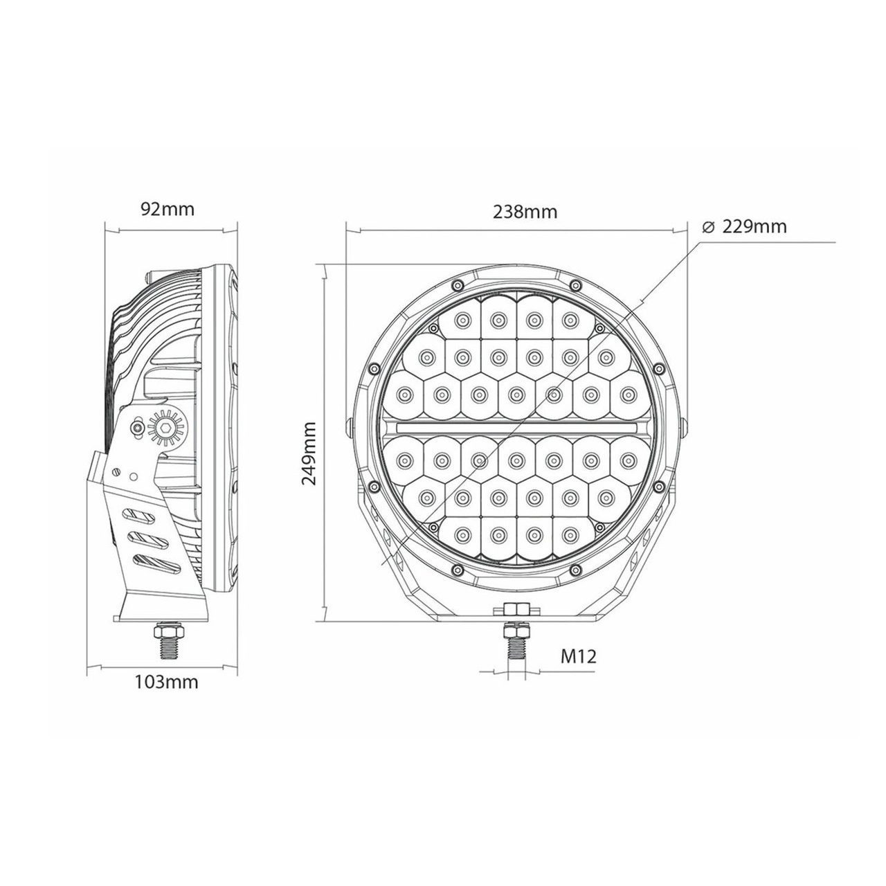 102W METEOR 9″ LED WITH DAYTIME RUNNING LIGHT