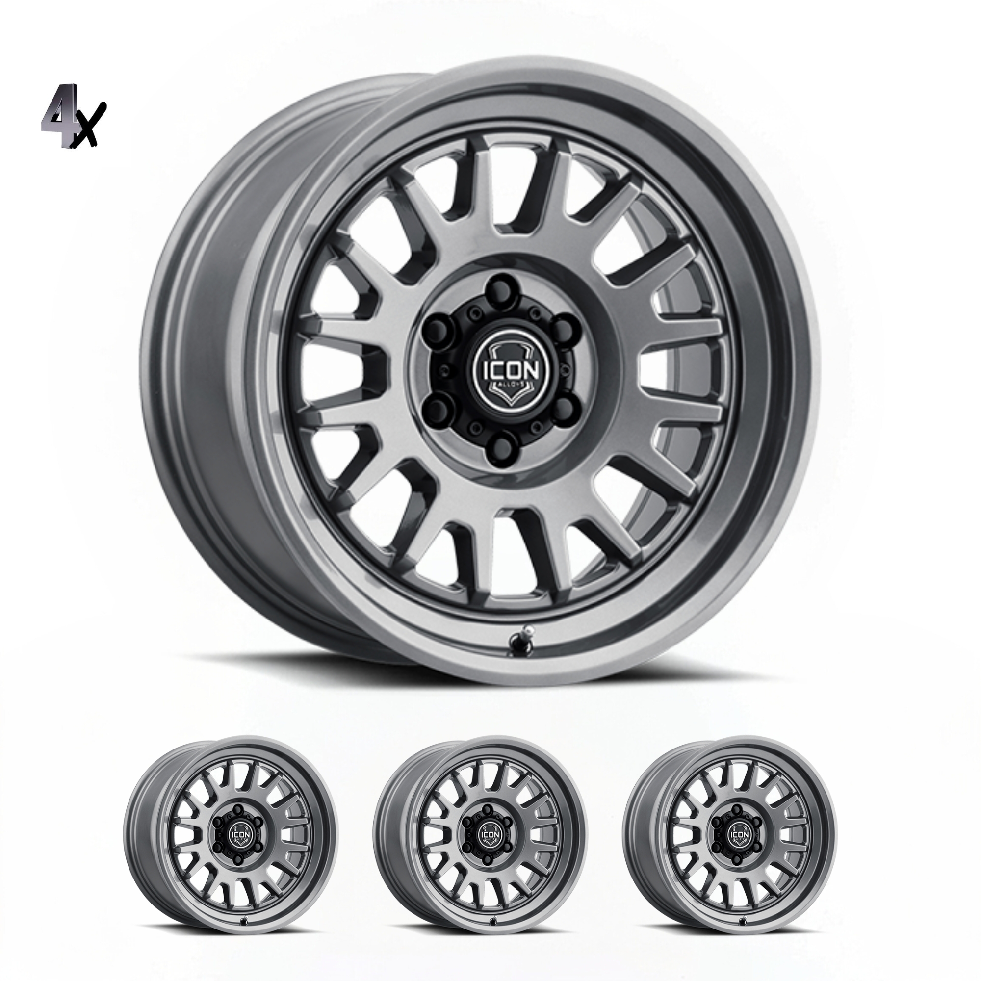 (17×8.5) 4x ANZA GUN METAL 6×5.5 (0 OFFSET)