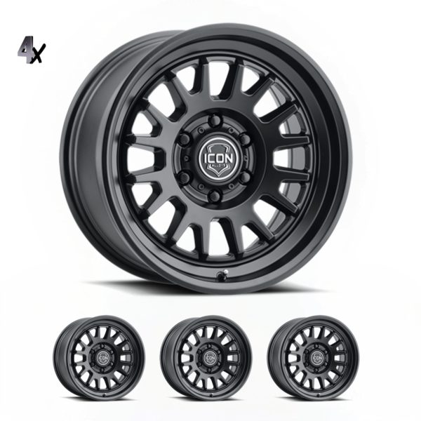 (17×8.5) 4x ANZA SATIN BLACK 6×5.5 (0 OFFSET)