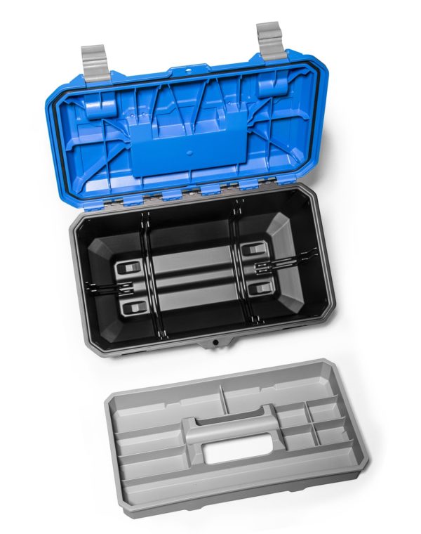Crossbox – drawer tool box – narrow & wide drawer – blue lid