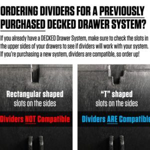Locking tab wide drawer dividers – (1) one set of four