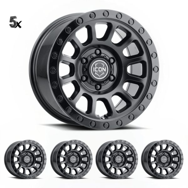 JK/JL/JT (17×8.5) 5x HULSE DBL BLACK 5×5 -6 OFFSET